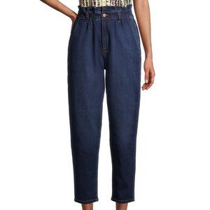 No Boundaries Juniors' Paperbag Waist Mom Jeans